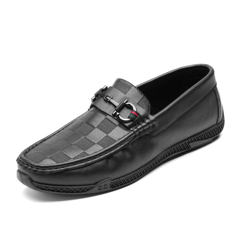 Men's Embossed Checkered Loafers