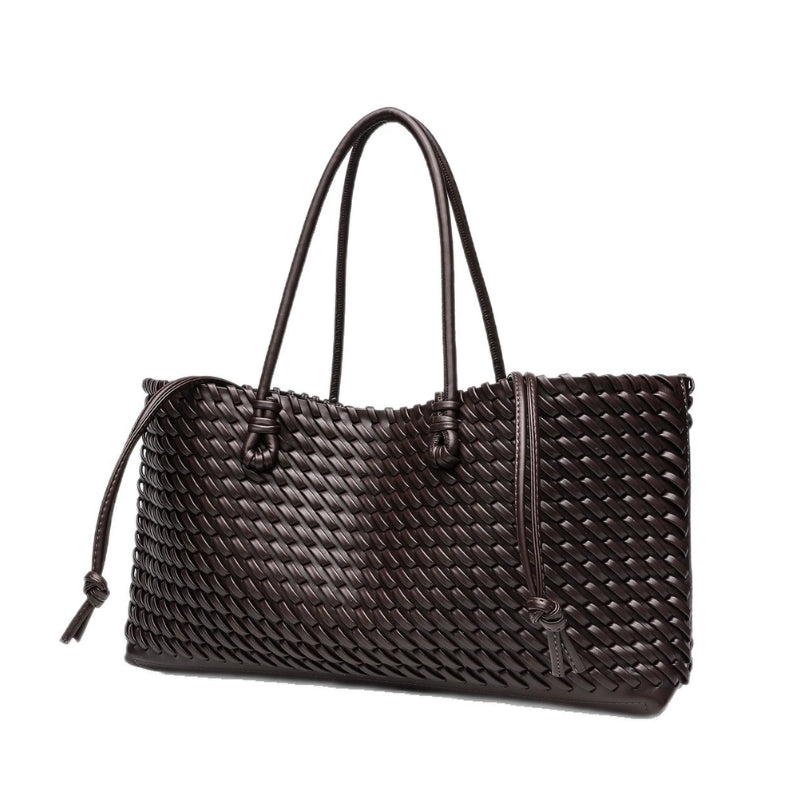 Women's Artisanal Large Woven Texture Tote Bag