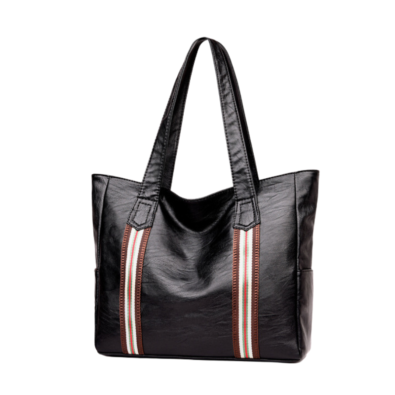 Vertical Stripe Accent Tote Bag