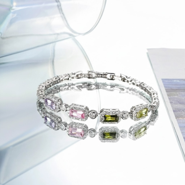 Sugar Cube Gemstone Luxury Bracelet