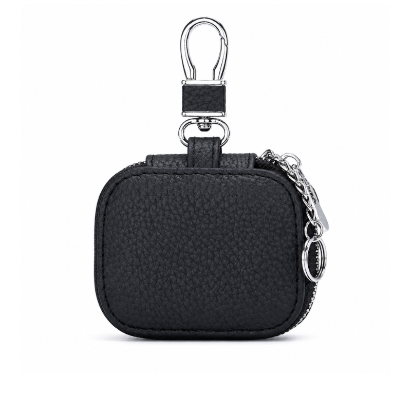 Compact Leather Key Pouch with Clip