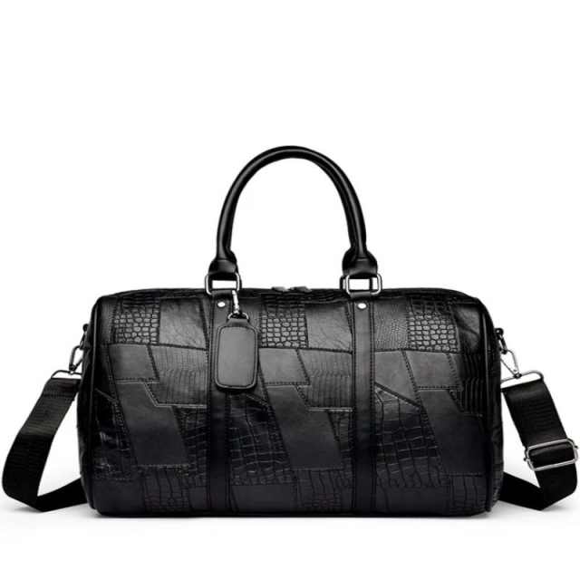 Artisan Quilted Geometric Travel Weekender Duffle Bag