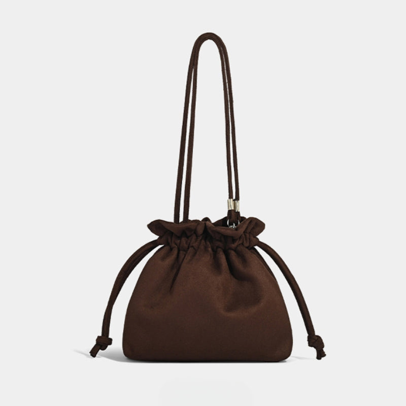 Women's Studded Suede Texture Bucket Bag