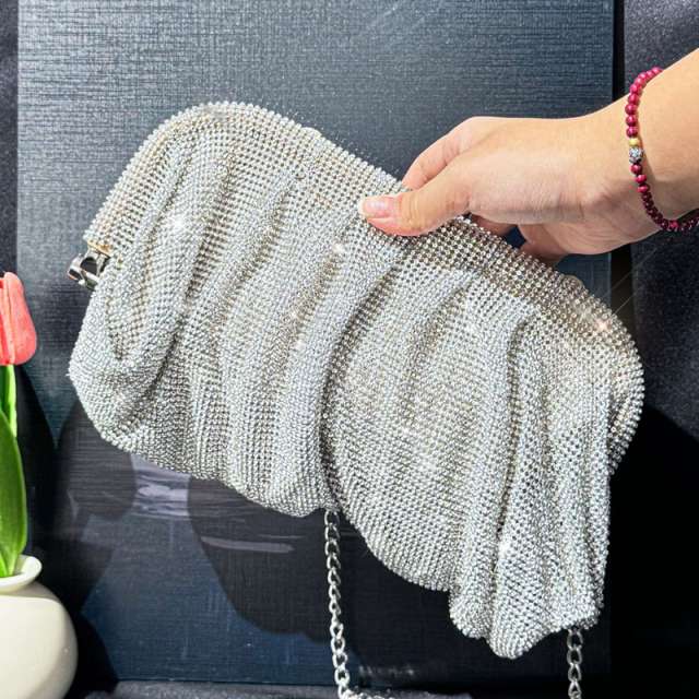 Sparkling Rhinestone Pouch Clutch