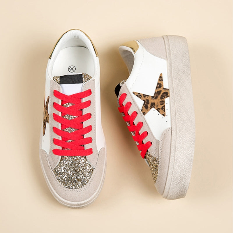 Women's Fashion Star Motif Platform Sneakers