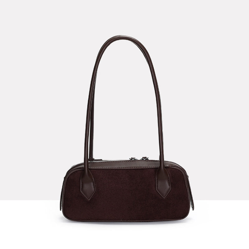 Women's Minimalist Suede Texture Cylinder Shoulder Bag