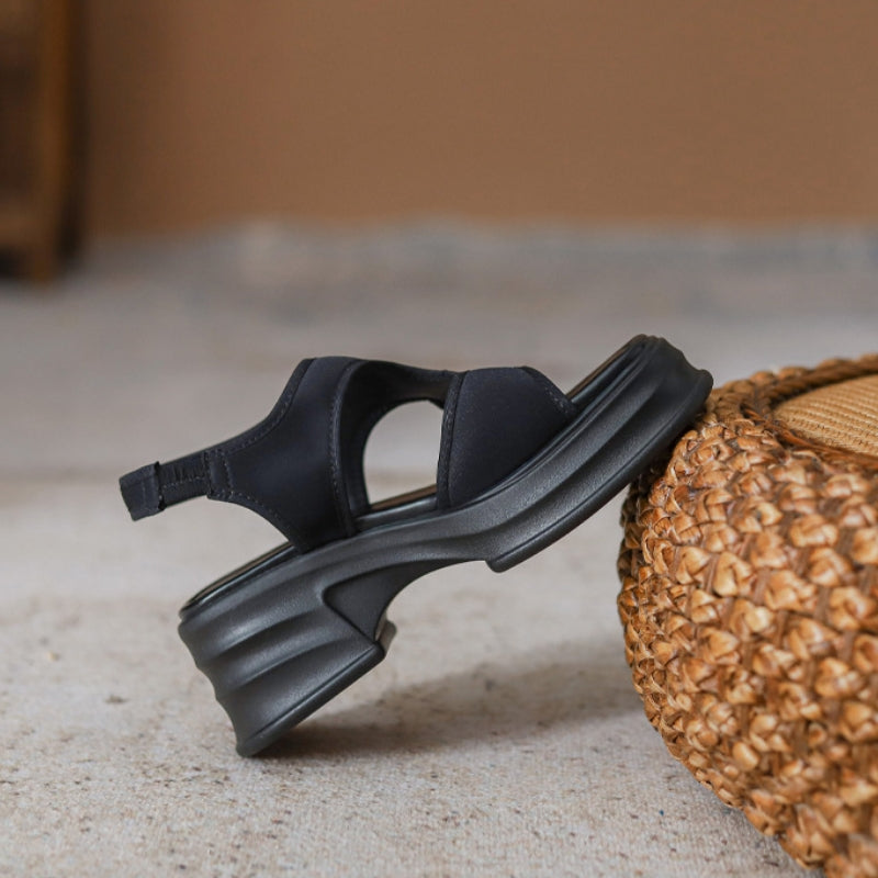 Sporty Architectural Wedge Platform Sandals for Women