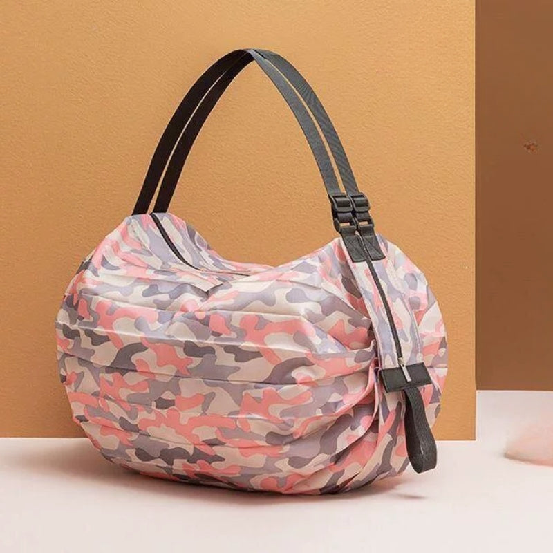 Women's Versatile Camo Print Pleated Foldable Shoulder Bag