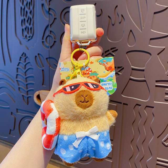 Capybara Island Vacation Plush Bag Charm