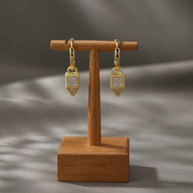 Simple Zircon Ear Buckle Earrings