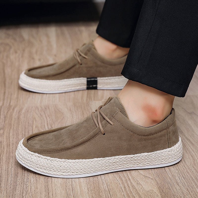 Men's Suede-Finish Braided Loafers
