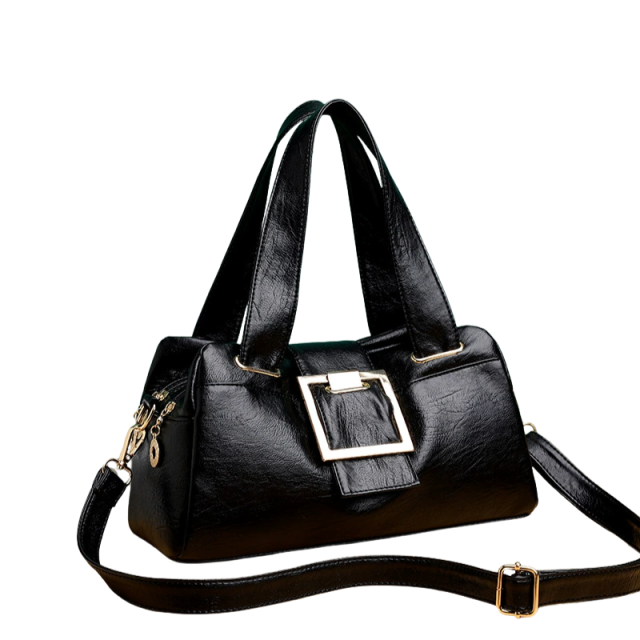 Gilded Square Buckle Crossbody Bag