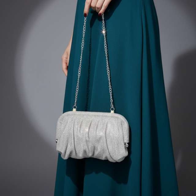 Sparkling Rhinestone Pouch Clutch