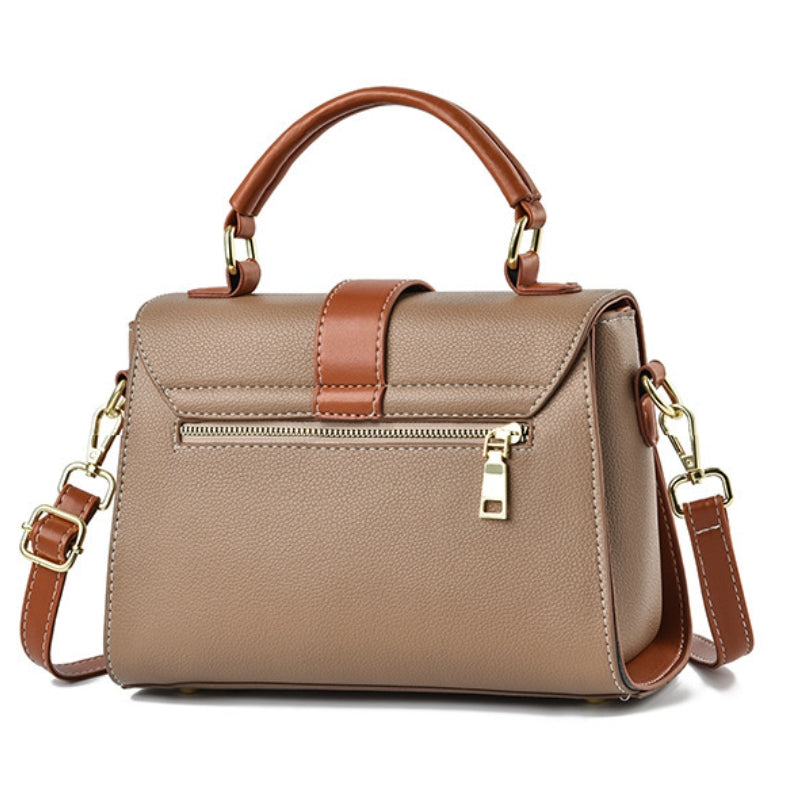 Women's Elegant Contrast-Stitched Handbag