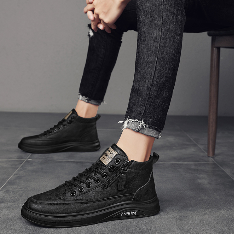 Men's Rugged Side-Zip Mid-Rise Streetwear Sneakers