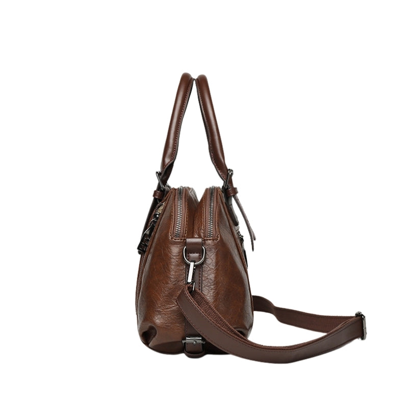 Vintage Textured Vegan Leather Handbag