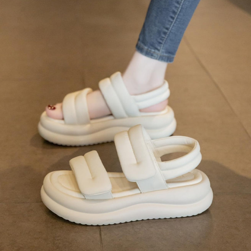 Cushioned Dual Strap Platform Sandals For Women