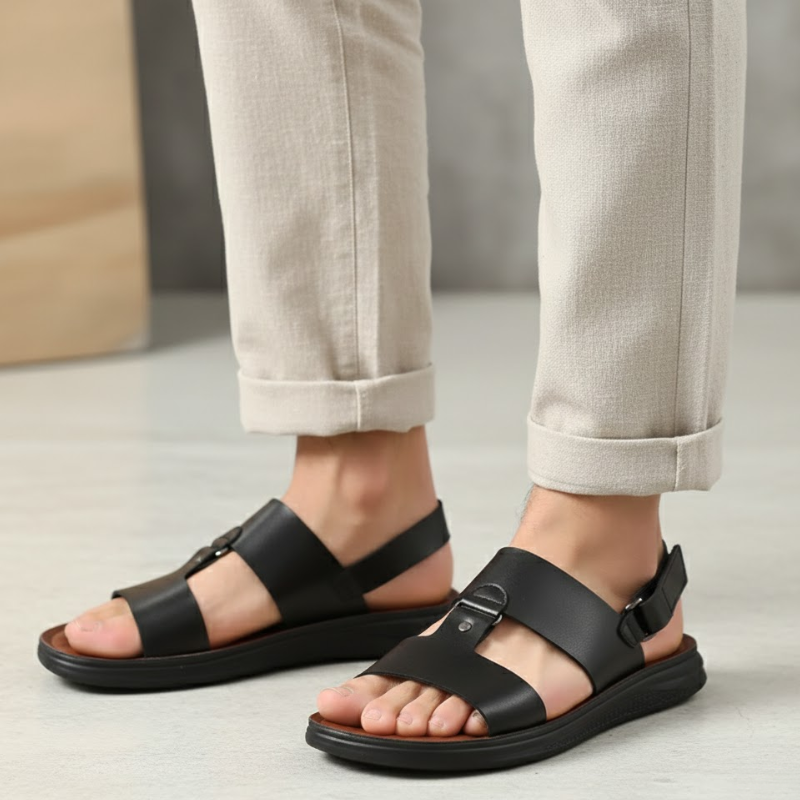 Shidertion Men's Dual Buckle Comfort Sandals