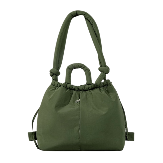 Lightweight nylon drawstring shoulder bag for essentials