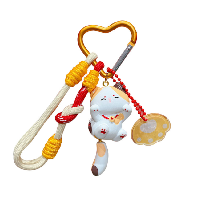 Lucky Cat Resin Keychain