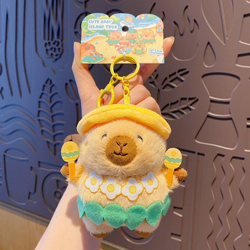 Capybara Island Vacation Plush Bag Charm