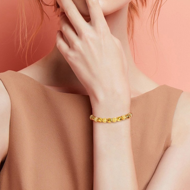 Hollow Buddhist Bead Alloy Bracelet