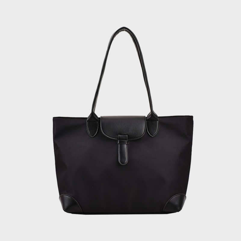 Contrast Color Oxford Cloth Commuter Canvas Tote