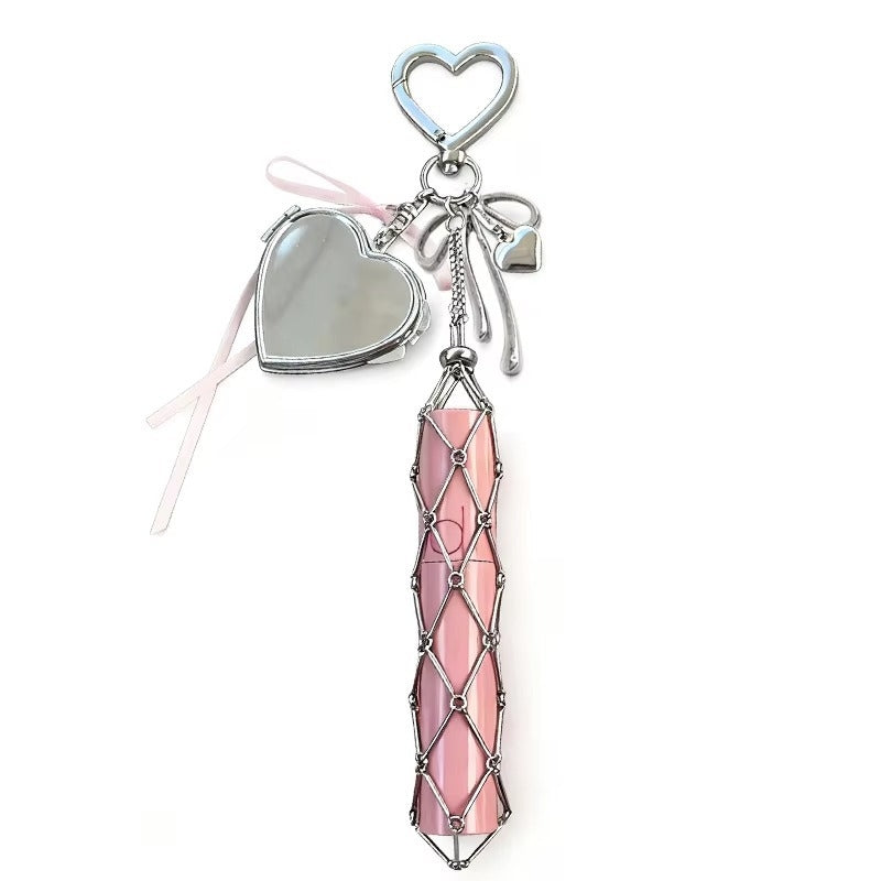Starry Glow Mirror & Lipstick Style Keychain