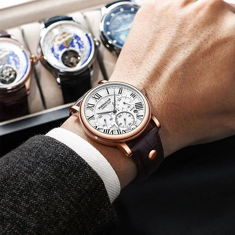 Ultra Thin Leather Strap Quartz Watch