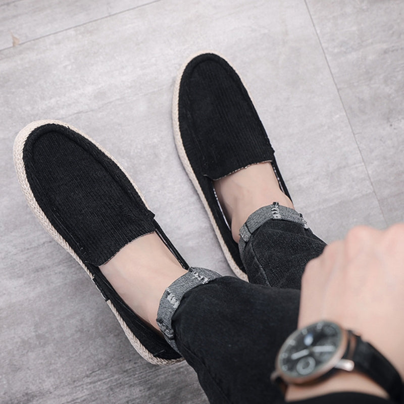 Men's Professional Corduroy Braided Slip-On Loafers