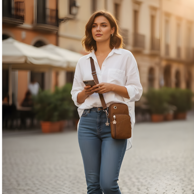 Classic Comfort Vertical Crossbody Bag