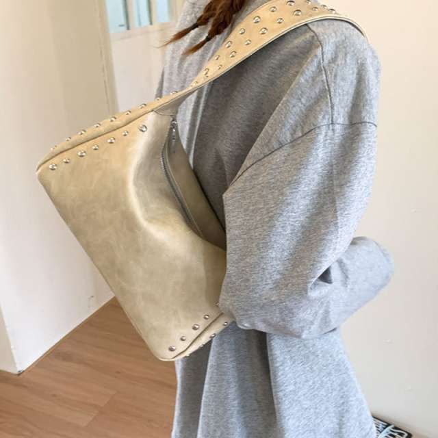 Minimalist Studded Shoulder Bag