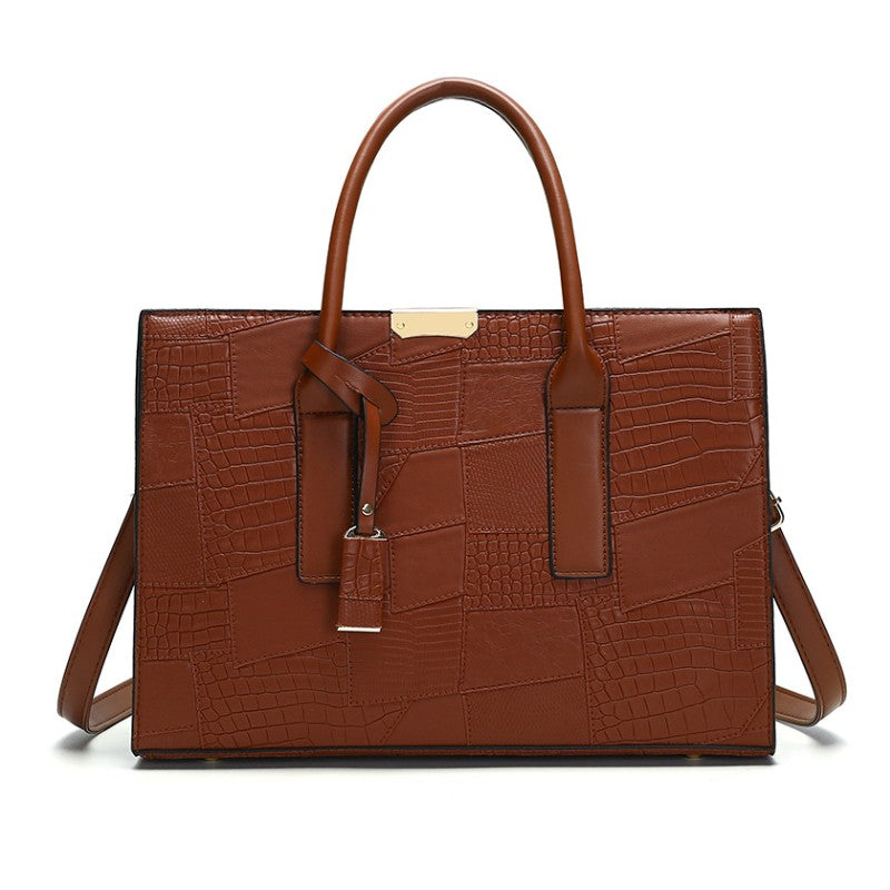 Vintage Embossed Leather Tote Bag