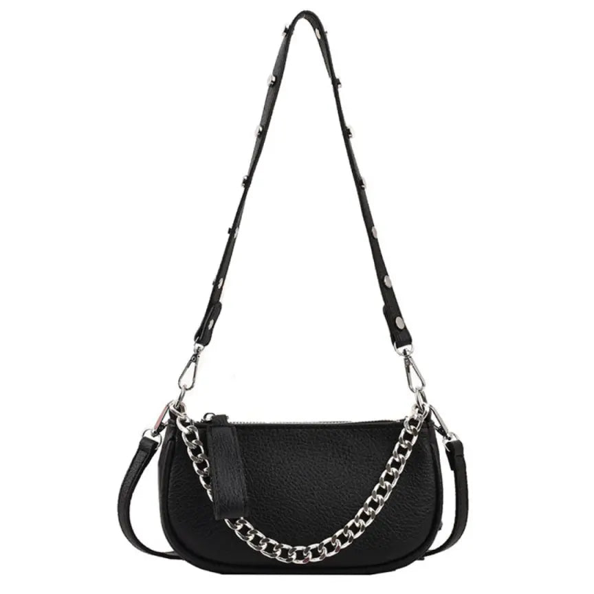 Litchi Pattern Chain Small Crossbody Bag