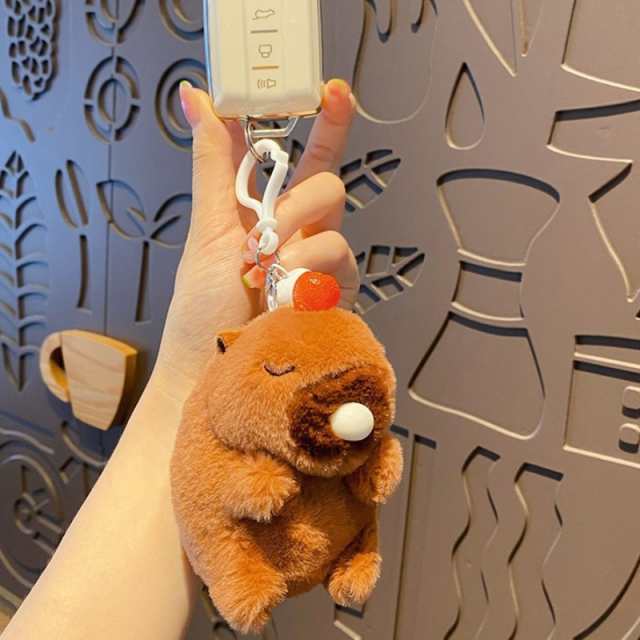 Blushy Capybara Plush Bubble Bag Charm