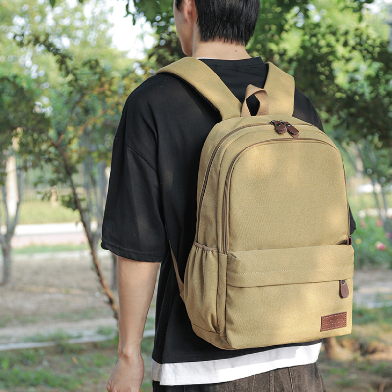 Durable Canvas Everyday Multi-Zip Backpack