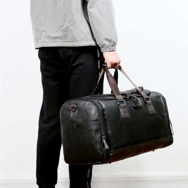 Men's Large Capacity Leather Travel Duffle Bag