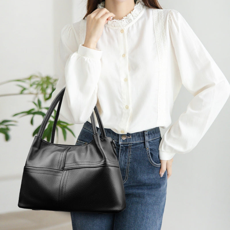 Women's Versatile Multi-Strap Pebbled Shoulder Bag