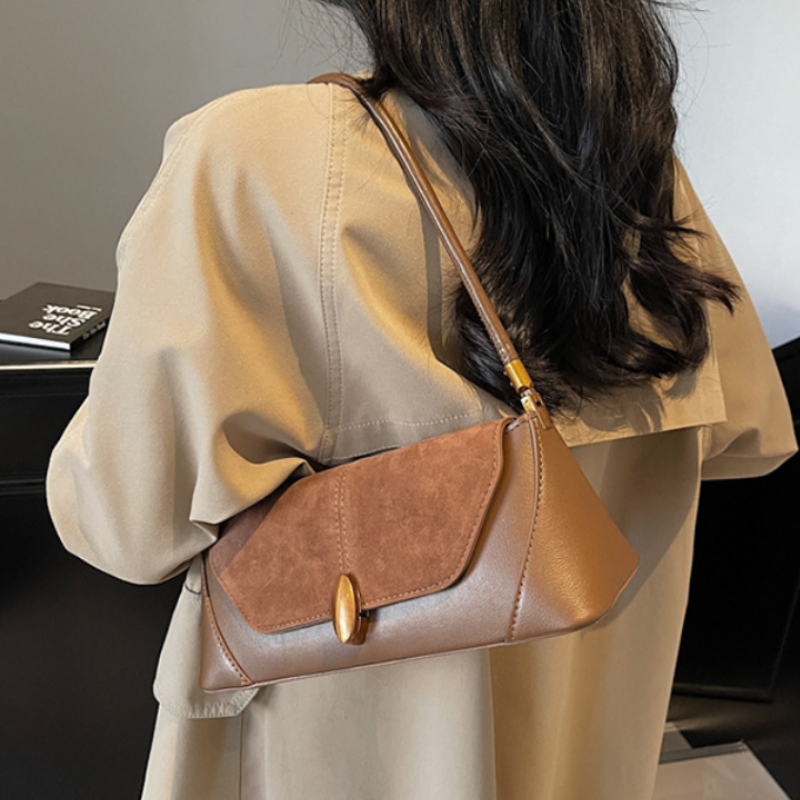 Retro Suede Shoulder Bag