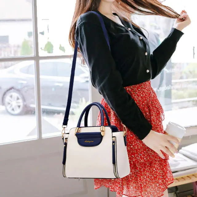 Contrast Color Large Capacity Fashion Tote Bag