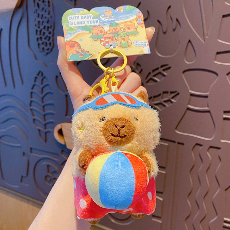 Capybara Island Vacation Plush Bag Charm