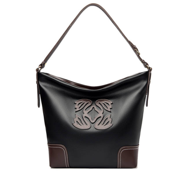 Ethnic Charm Leather Shoulder Bag