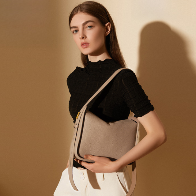 PU Leather Wide Strap Shoulder Bag