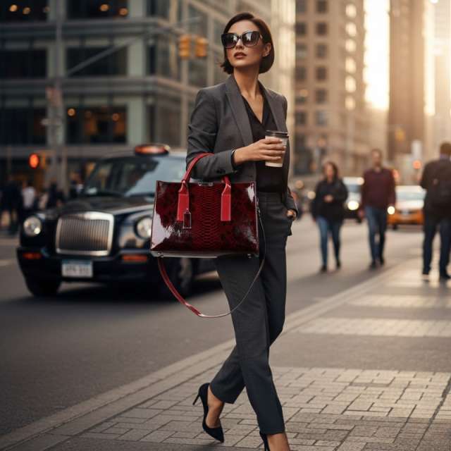 Elegant Textured Handbag with Structured Design