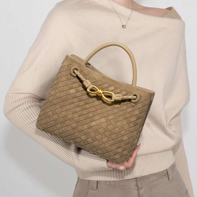Retro Suede Woven Handbag
