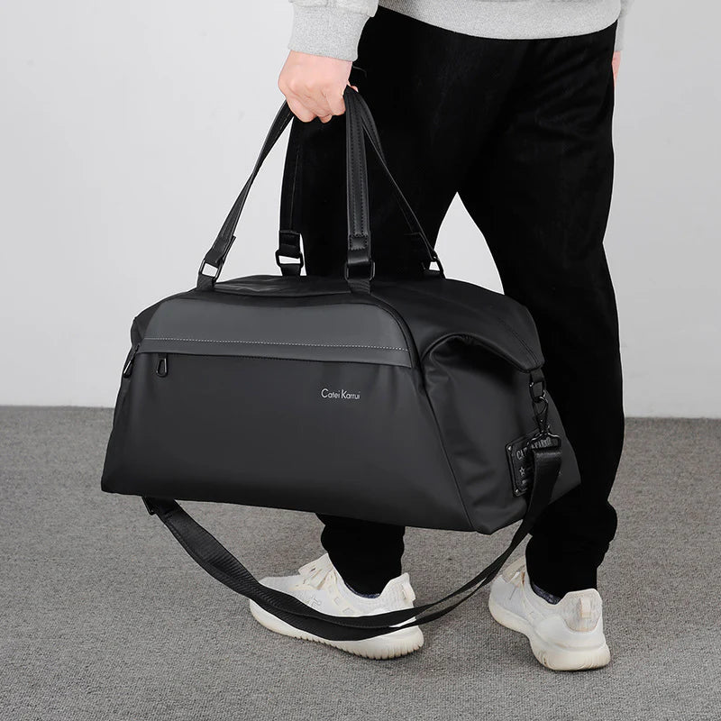 CateiKarrui Large Capacity Men's Polyester Travel Duffle Bag