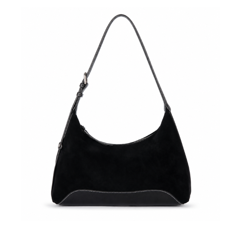 Velora Suede Crescent Shoulder Bag