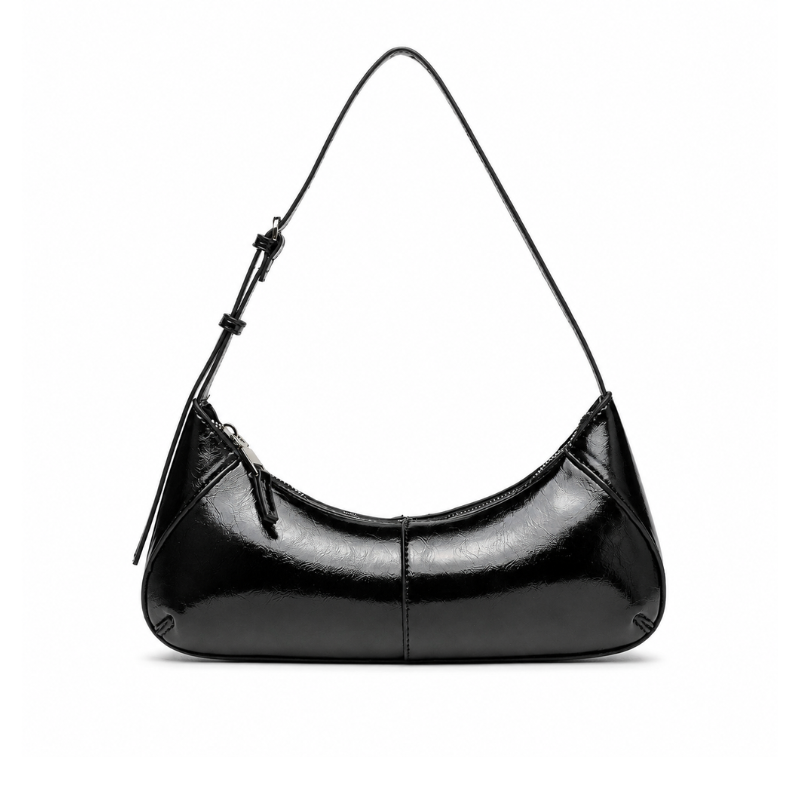 Noir Gloss Underarm Shoulder Bag