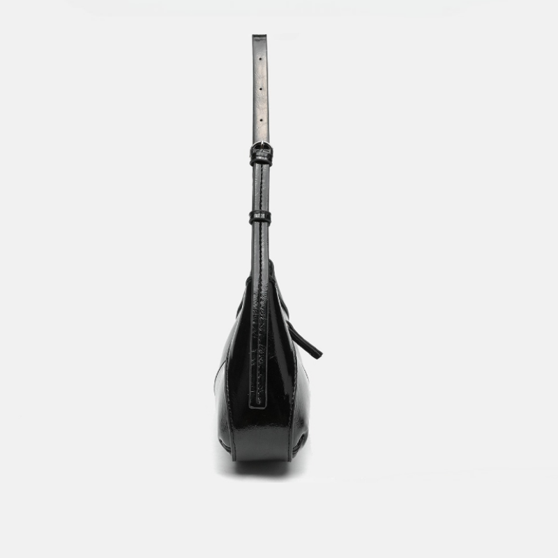 Noir Gloss Underarm Shoulder Bag
