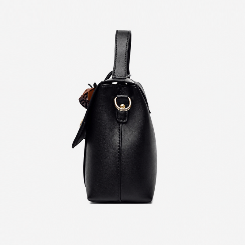 Noir Waxed Leather Square Handbag